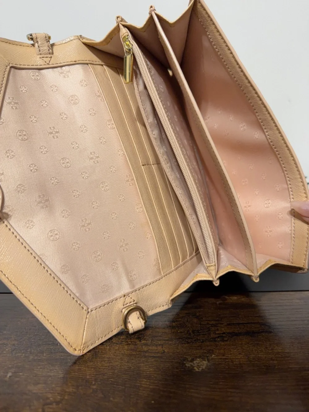 Tory Burch Beige Envelope Clutch